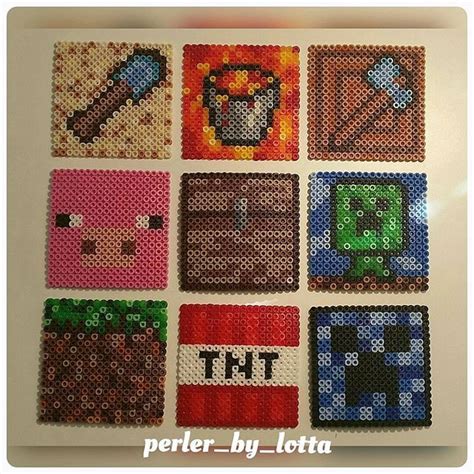 Minecraft Coasters Hama Beads 10x10cm By Perler By Lotta Diy Perler