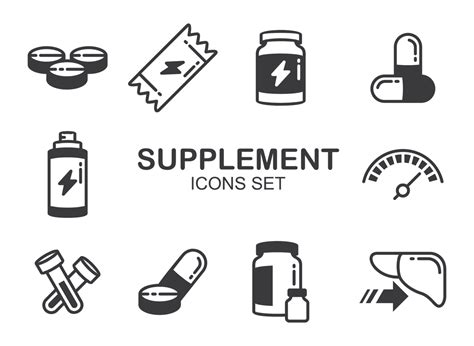 Supplements Icons Vector Vector Art At Vecteezy