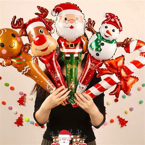 Merry Christmas Long Balloons 60cm Shopee Malaysia