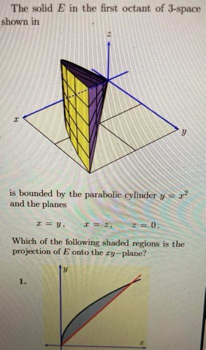 Solved The Solid E In The First Octant Of Space Shown In T Chegg