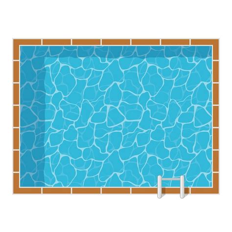 Schwimmbad top view set isoliert auf weißem hintergrund Premium Vektor