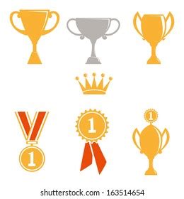 Icon Set Golden Symbols Awarding Victory Stock Vector Royalty Free