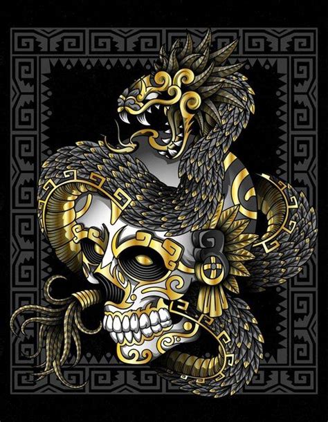 Premium Vector Quetzalcoatl Black And Gold Art En S Mbolos