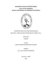 INFORME PRÁCTICAS PRE PROFESIONALES pdf UNIVERSIDAD PRIVADA ANTENOR