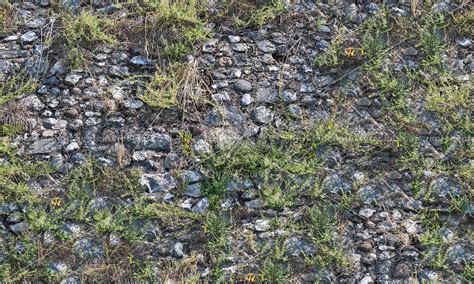 Italy old wall stone with grass texture seamless 19797