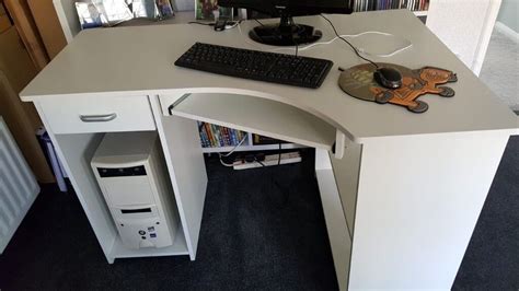 white modern corner desk with drawer and shelves | in Teignmouth, Devon ...