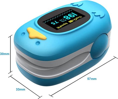 Children Fingertip Pulse Oximeter Blood Oxygen Saturation Monitor for Child Kids Portable Oxygen ...