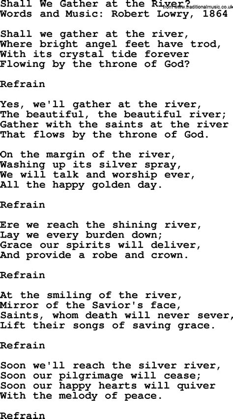 Hymns About Angels Song Shall We Gather At The River Complete