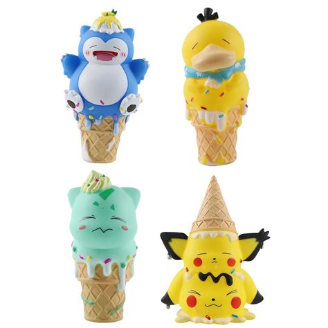 Pikachu Bulbasaur Psyduck Sweet Ice Cream Series Anime Pokemon Figura