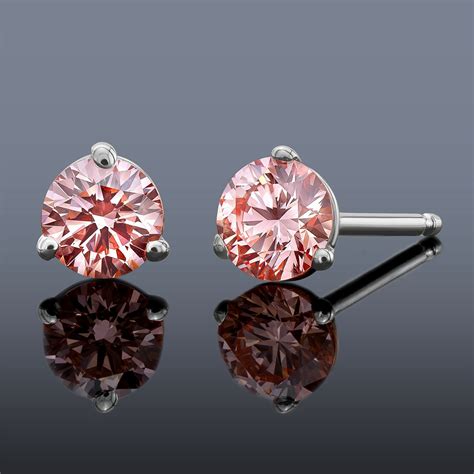 .50ctw Pink Diamond Stud Earrings set in 14K Rose Gold