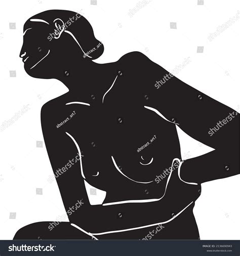 Hand Drawn Naked Woman Body Minimal Stock Vector Royalty Free