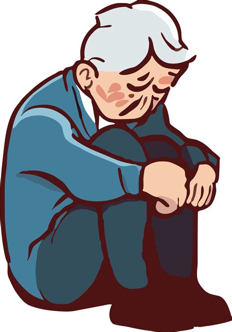 Old Person Is Lonely Png Graphic Clipart Design Png