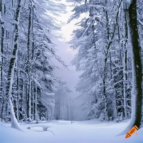 Snowy Forest On Craiyon