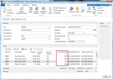 Total Cost Allocation For Multiple Outputs In Microsoft Dynamics Nav