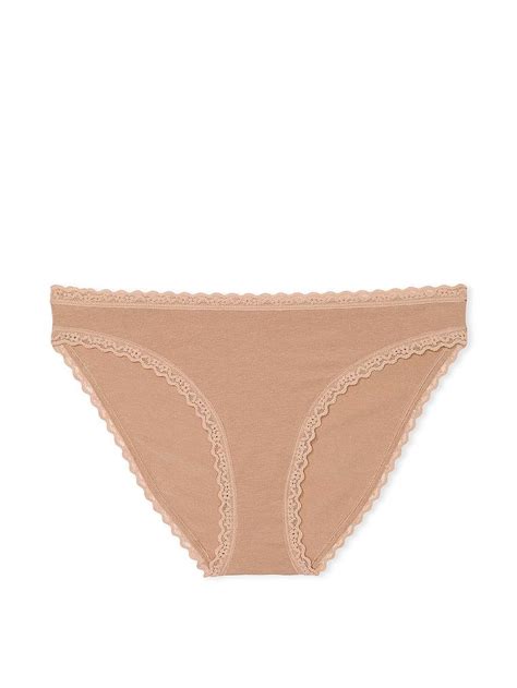 Dantelli Pamuklu Bikini Külot Bej Victoria s Secret