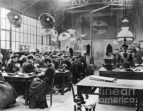 Americas Gilded Age Era In Nyc Women Working In A Hat Factory C