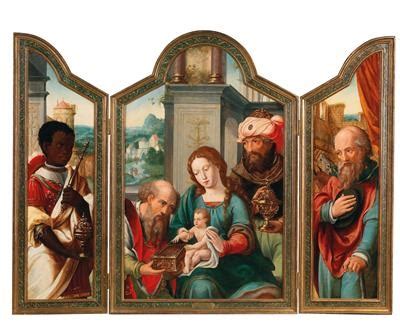 A Triptych The Adoration Of The Magi Von Pieter Coecke Van Aelst The