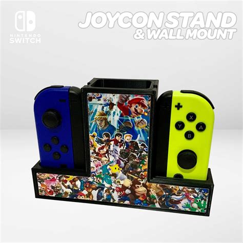 Super Smash Bros Joycon Stand Wall Mount For Nintendo Switch Etsy