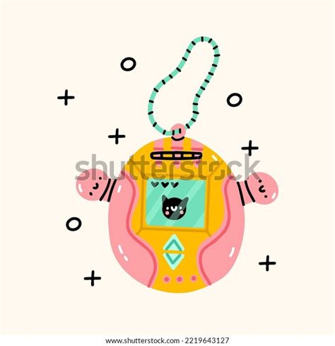 Japanese Classic Tamagotchi Screen Display Chain Stock Vector Royalty