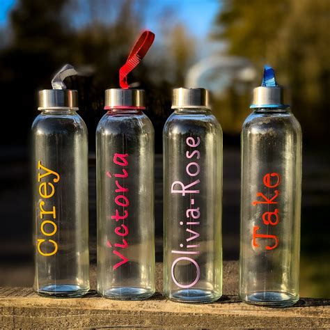 Personalised Reusable Glass Waterbottle Ml Etsy