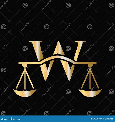 Letter W Scale Attorney Law Logo Design Initial Pillar Law Firm