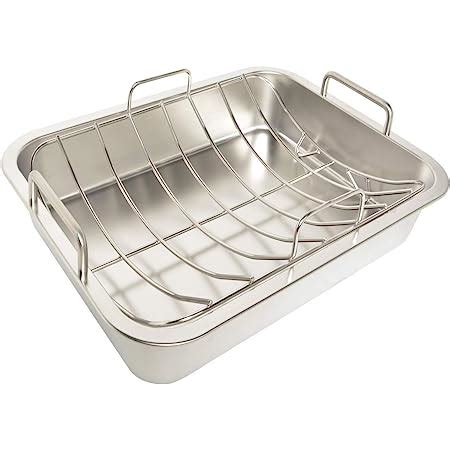 Amazon Skyflame Roasting Pan With Rack Stainless Steel Silver