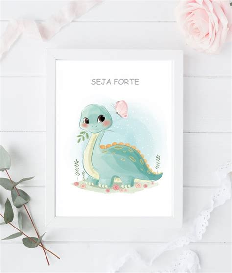 Quadro Dinossauro Menina Em Aquarela Elo7 Produtos Especiais