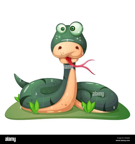 Cute, funny, crazy snake illustration Stock Vector Image & Art - Alamy