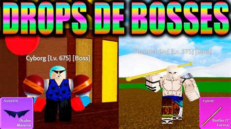 Todos Os Bosses Que Dropam Itens No Sea Do Blox Fruits Youtube