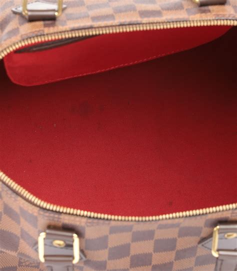 Louis Vuitton Damier Ebene Coated Canvas And Brown Calfskin Leather