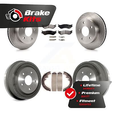 Front Rear Brake Rotor Semi Metallic Pad Drum Kit For Dodge