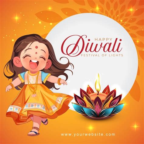 Diwali Festival Social Media Post Design Quadrat Vorlage Premium Vektor