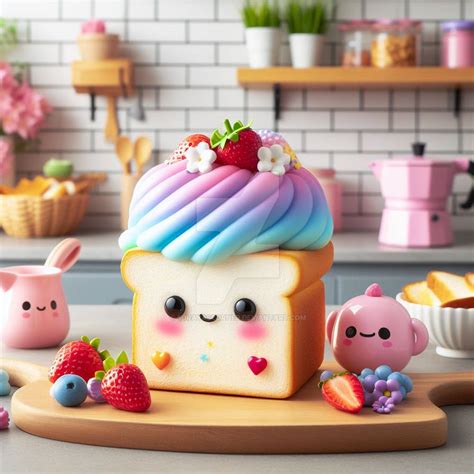 Cute Kawaii Toast Cgi Digital Art By Sorayascorner On Deviantart