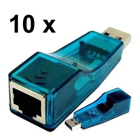 Kit 10 Adaptadores Usb 20 Para Rede Lan Rj45 Exbom Ul 100