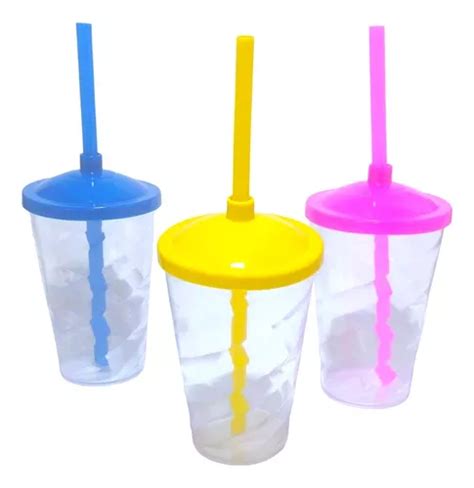 20 Copos Twister Transparente C Tampa E Canudo 400 Ml MercadoLivre