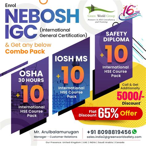 Attractive Combo Offer On Nebosh Igc Course From Green World R Nebosh