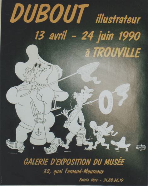 DUBOUT illustrateur à TROUVILLE 1990 Affiche originale entoilée