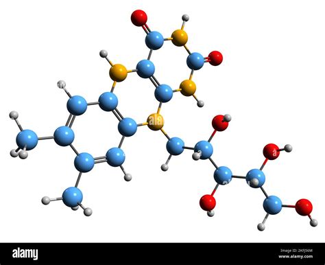 D Image Of Leucoriboflavin Skeletal Formula Molecular Chemical