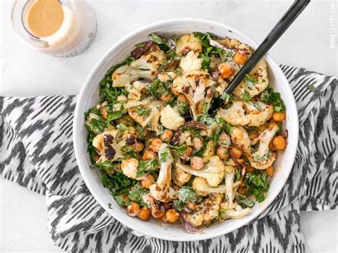 Roasted Cauliflower Salad With Lemon Tahini Dressing Salt And Sugar