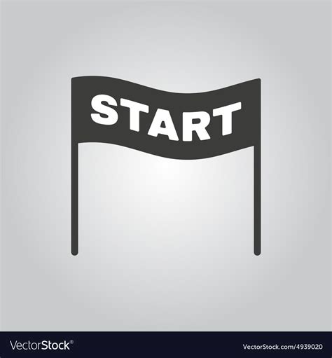 Start icon symbol flat Royalty Free Vector Image