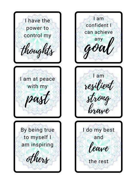 Positive Affirmations Cards Printable | Printable Templates Free