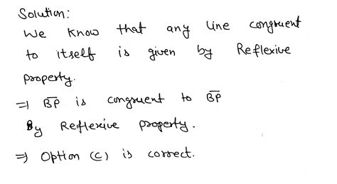 Solved What Is The Missing Justification In The Proof Of The Angle