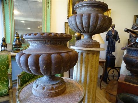 Proantic Paire De Vases En Fonte Signés Corneau XIX Siècle