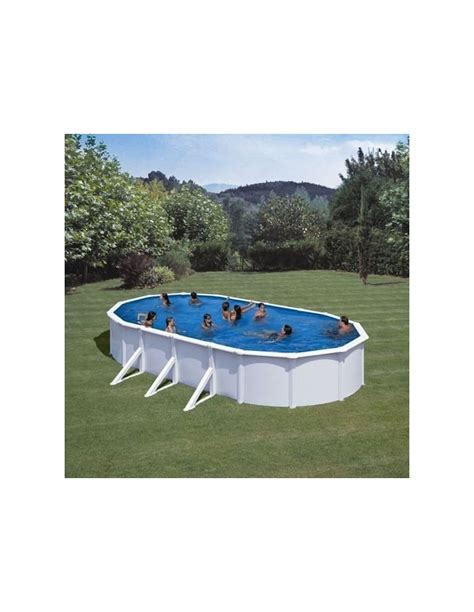 Piscina Elevada Ovalada Chapa Acero Blanca X X Cm Gre Kit Eco