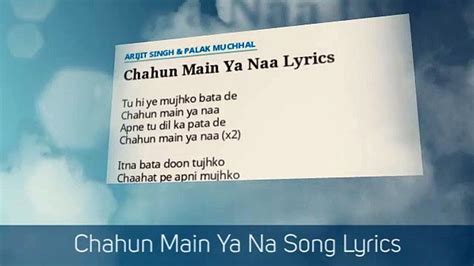 Aashiqui 2 Chahu Mai Ya Na Lyrics