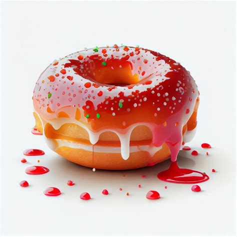 Premium Photo A Donut With Pink Frosting And Sprinkles On It