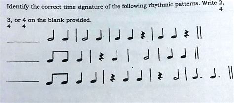 Solved Identify The Correct Time Signature Of The Following Rhythmic