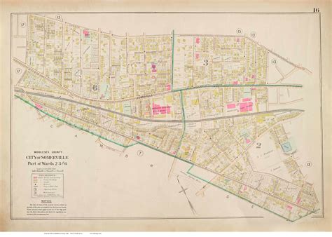 Plate 16 Somerville Parts Of Wards 23 And 6 1900 Old Street Map Reprint Middlesex Co