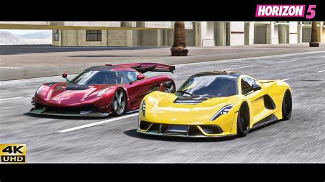 FH5 GREATEST DRAG RACE VENOM F5 JESKO NEVERA VEYRON LAFERRARI SVJ