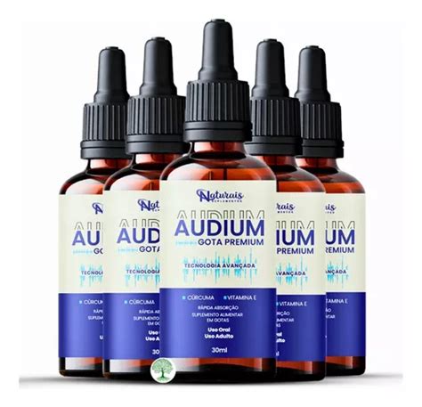 5x Audium Gota Premium 30ml Loja Oficial Frete Gratis